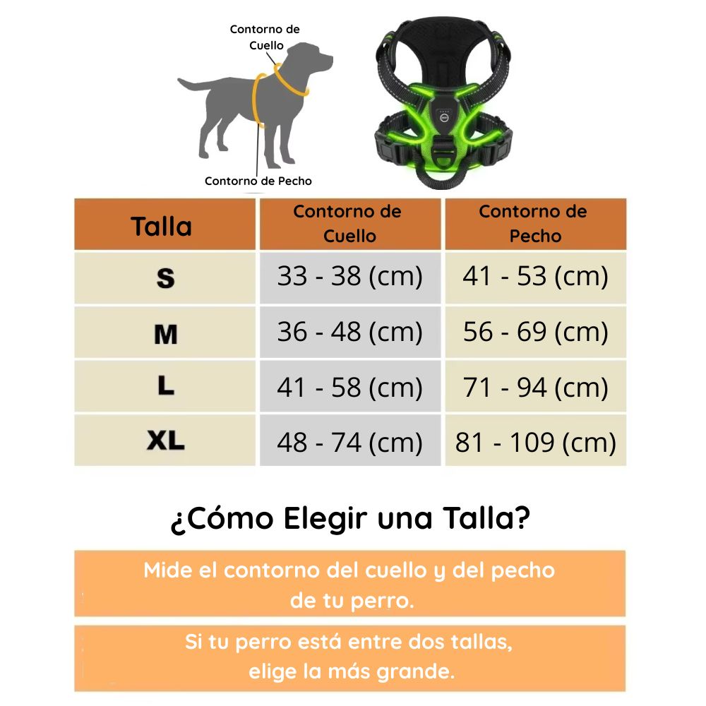 Arnés LED para Perros