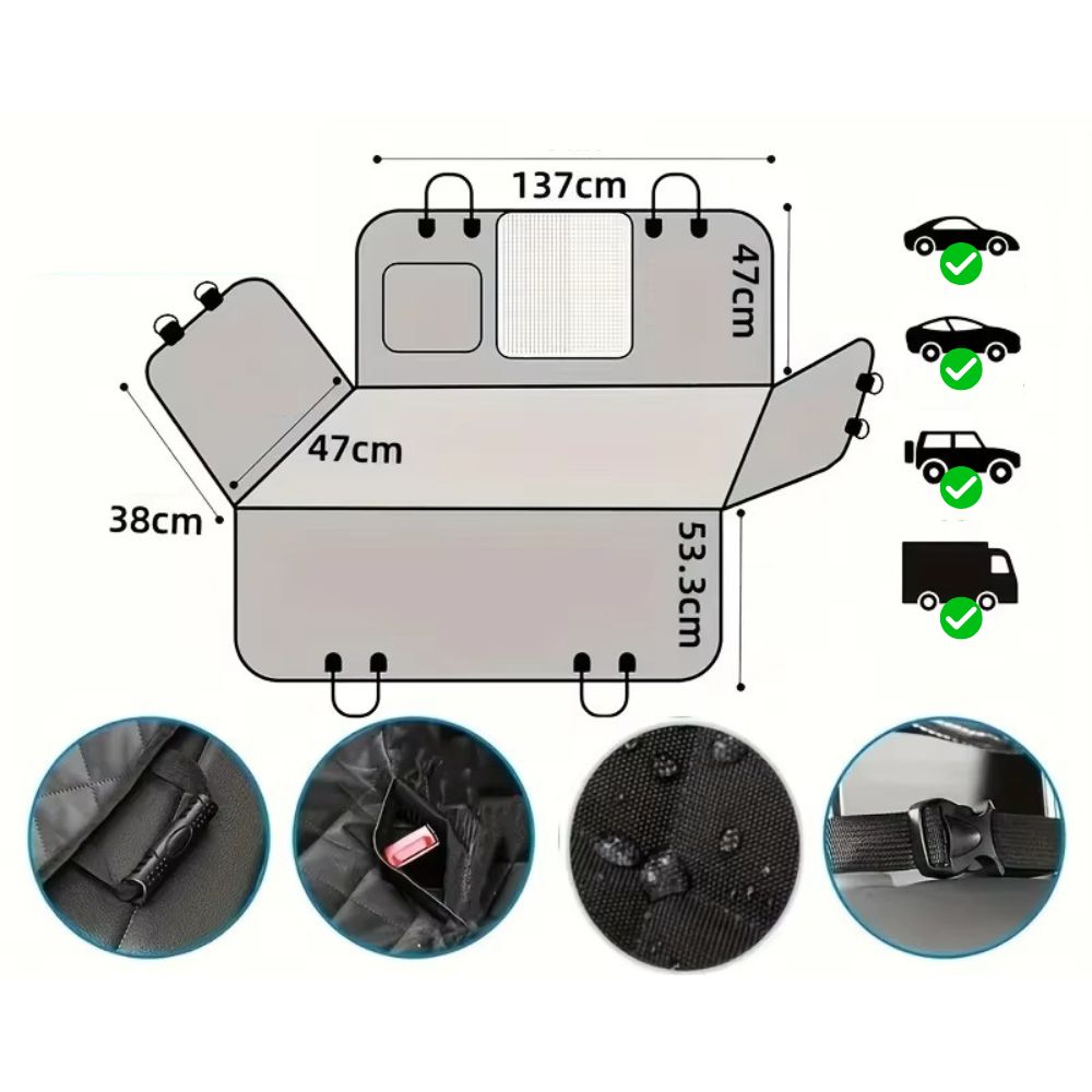 Protector de asiento de coche para perro